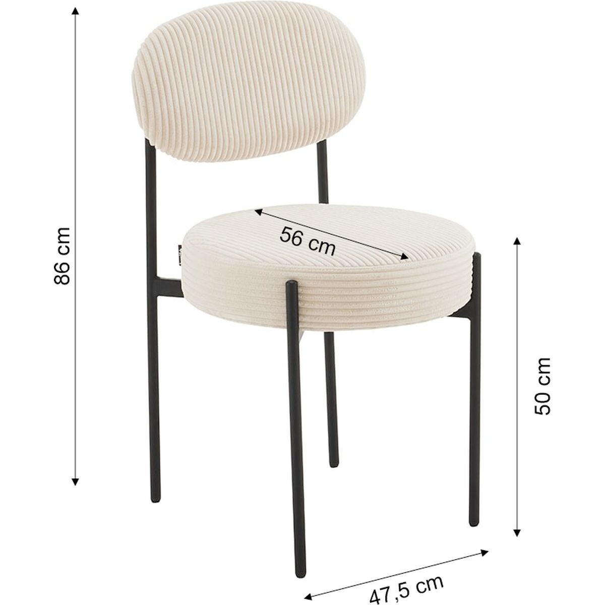 Lot de 2 chaises en velours côtelé - EVORA
