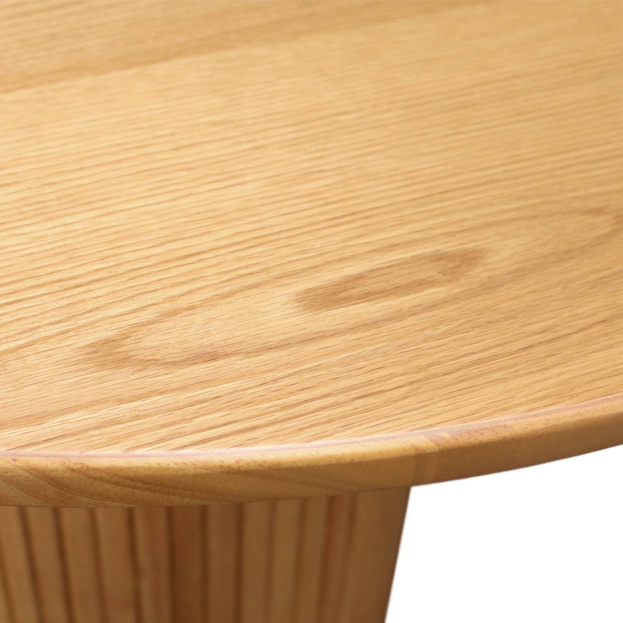Table à manger oblongue bois d'hévéa et placage chêne 8 places naturel - L 220 x P 100 x H 73 cm - Estelle