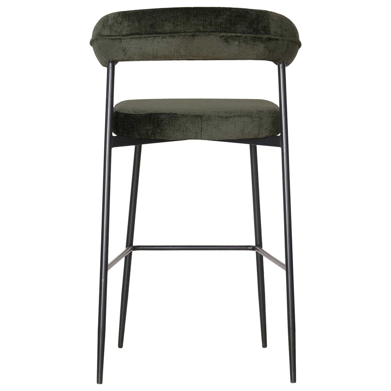 Lot de 2 tabourets de bar en tissu vert THEA