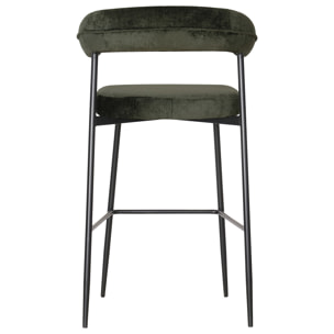 Lot de 2 tabourets de bar en tissu vert THEA