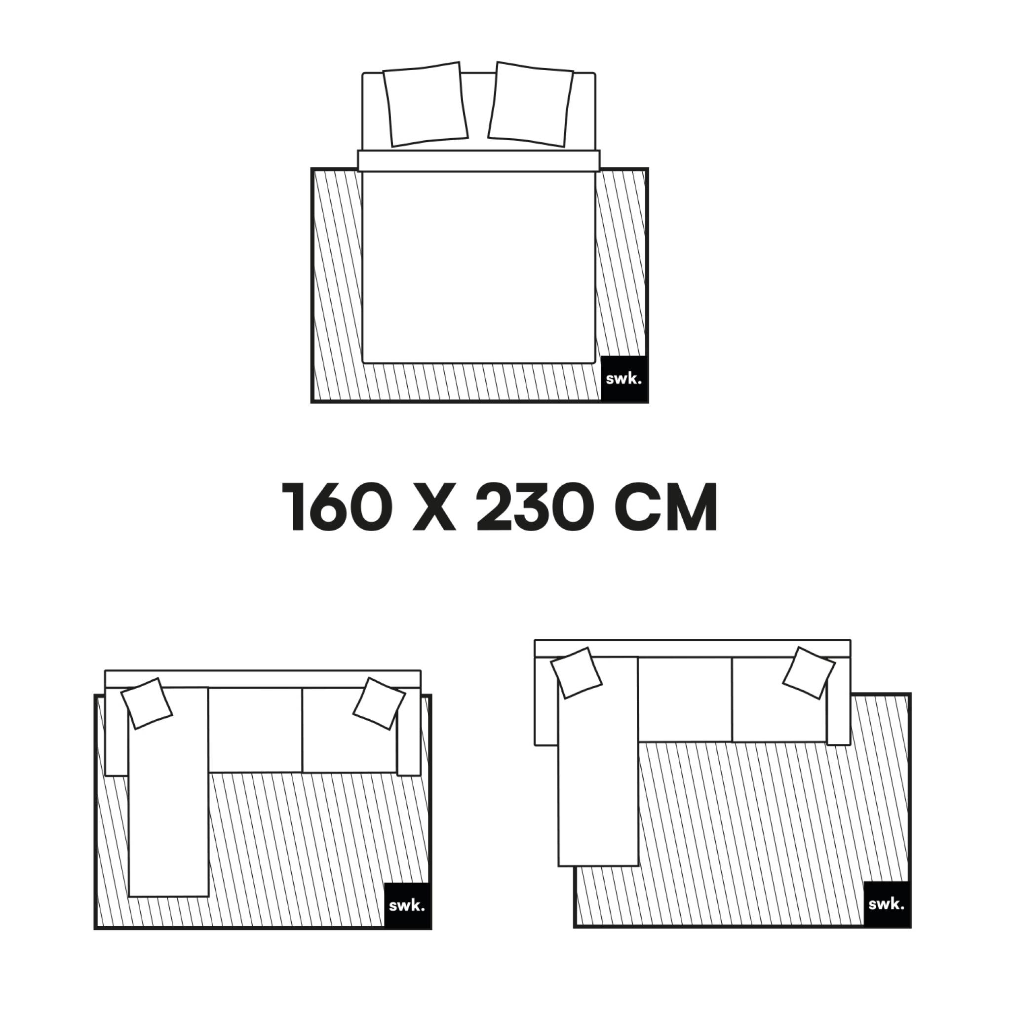 Tapis intérieur shaggy motif quadrillage multicolore avec franges Edward 160x230cm