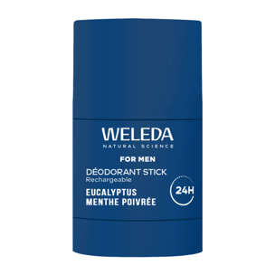 WELEDA - Déodorant Stick Rechargeable For Men 50g - Formule 100% d'origine naturelle et sans alcool - Efficacité prouvée 24H