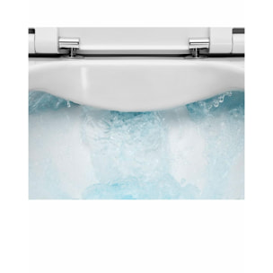 Pack WC Bati-support Geberit avec Cuvette Roca The Gap fixations invisibles + Abattant  + Plaque blanc chrome (GebGapRimless-C)