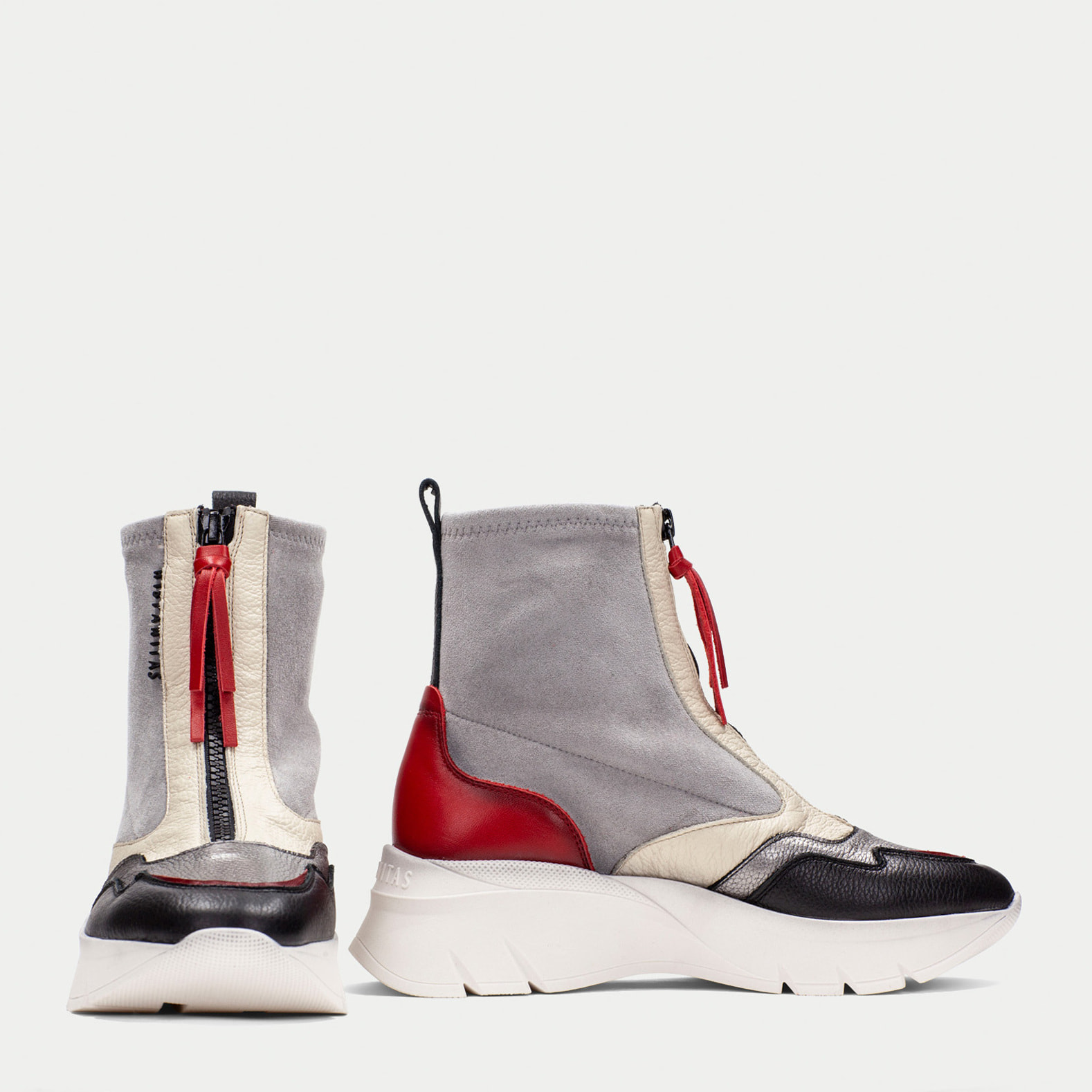 Botin sport Helsinki Negro gris rojo 5 cm