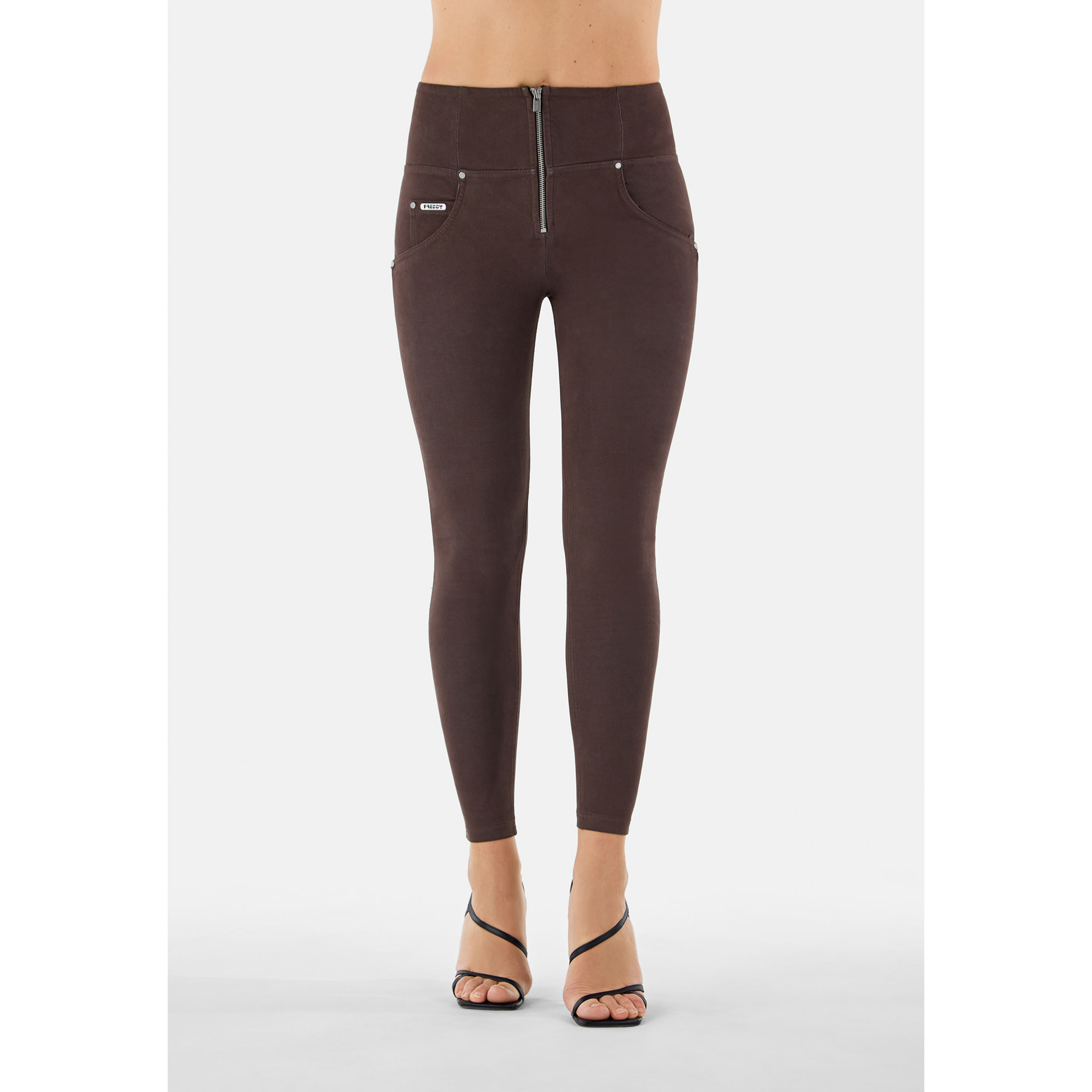 Pantaloni push up WR.UP® vita alta superskinny tessuto navetta