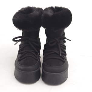 STIVALETTO MAMMUT LACCI NERO