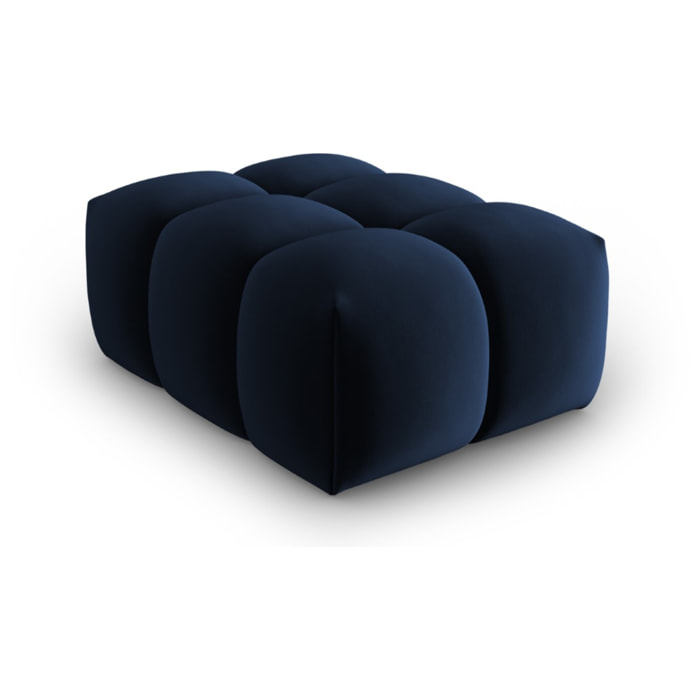 Pouf "Lorella" en velours bleu roi