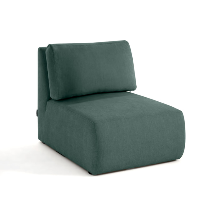 Santorini - module d'assise sans accoudoirs - en tissu texturé - Vert