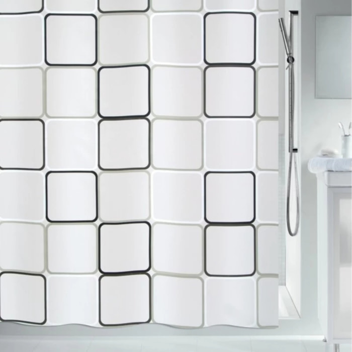 Rideau de douche PEVA FRAME 180x200cm Noir & Blanc Spirella