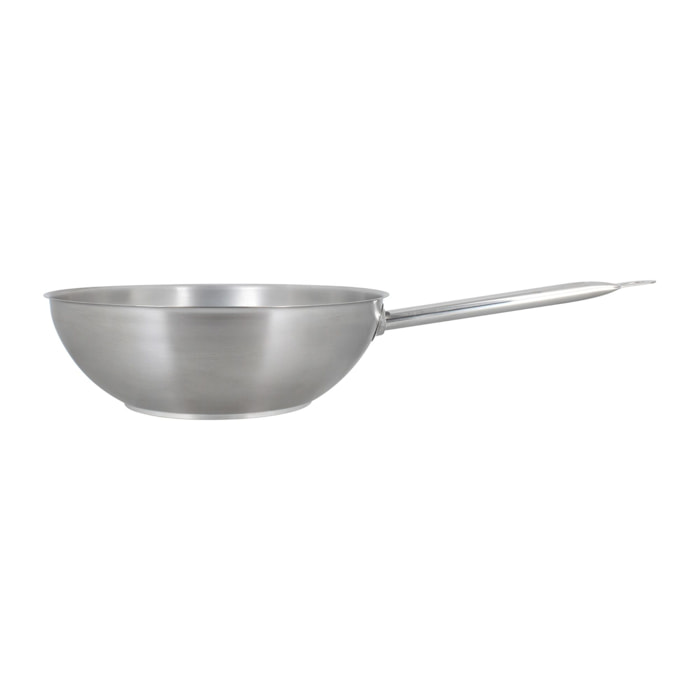 Wok professionnel 30cm en acier inoxydable