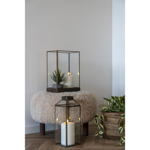 Pouf Inverness Faux Fur Marrone Chiaro — Ø50×36 cm, HN1260