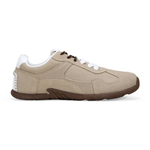 Zapatillas deportivas beige con cordones