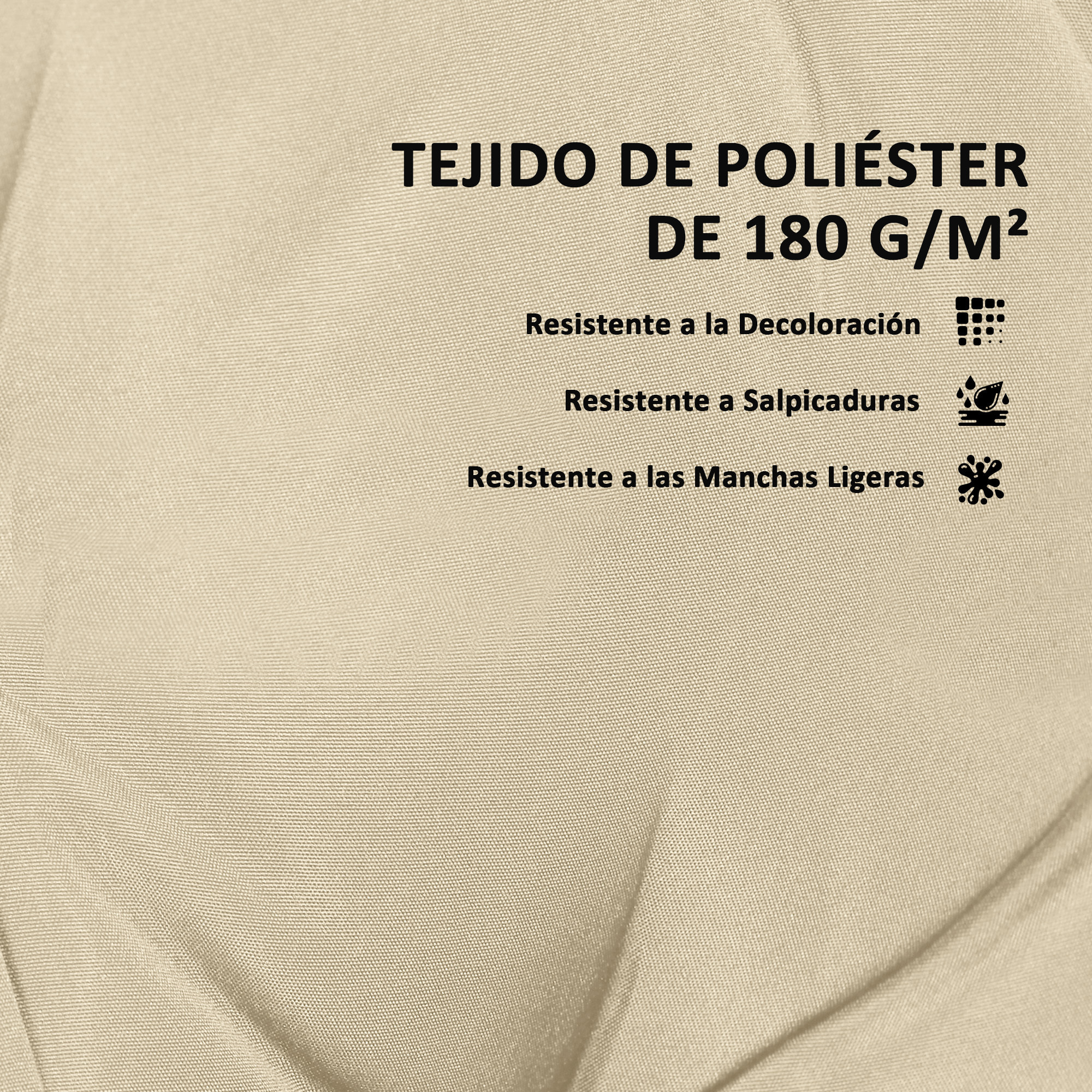 Conjunto de 2 Cojines para Palets con Tela Resistente Impermeable Anti-UV Cojines Exterior para Jardín Terraza Interior Asiento 120x77 cm Respaldo 120x40 cm Beige