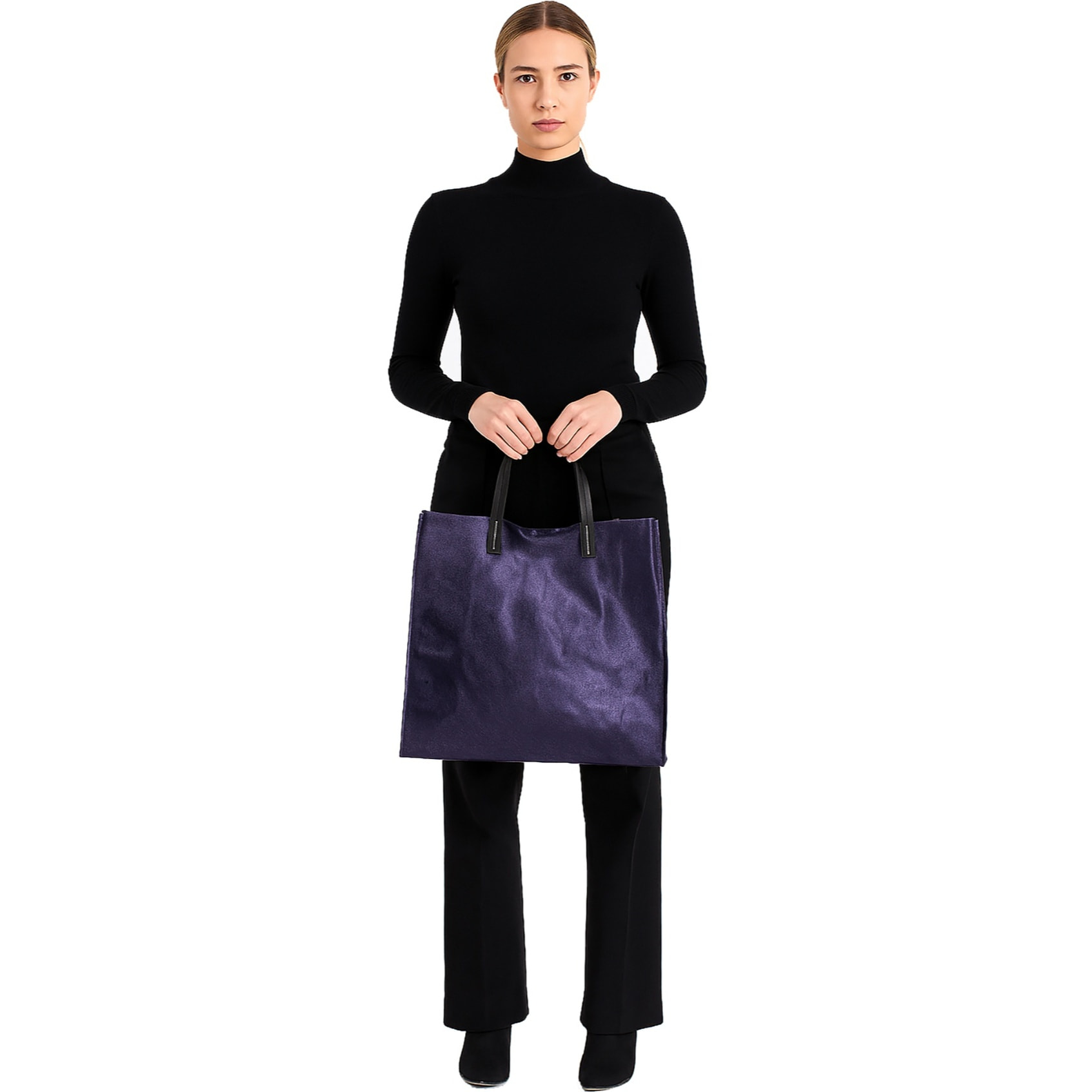 Borsa a mano da donna Made in Italy - Modello Ereva - 100% pelle - 34.5 x 32.0 x 17.0 cm