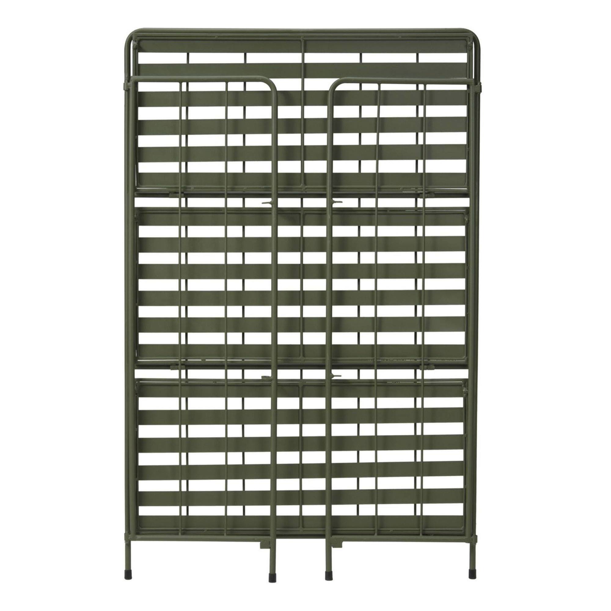 Well home - jardinera de 3 niveles en metal verde de diseño plegable h.90cm