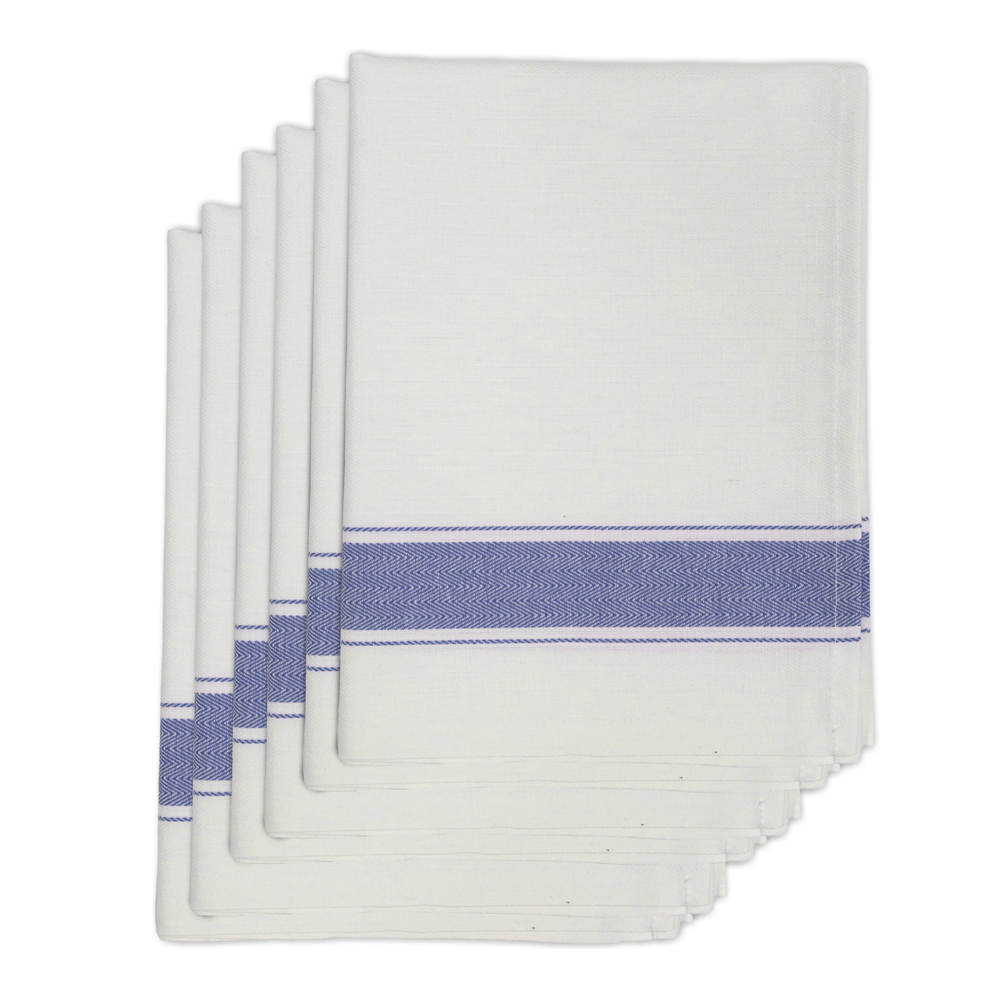 SET 6 STROFINACCI GRECALE 57X90 CM DIS. SPIGA COLORE BLU