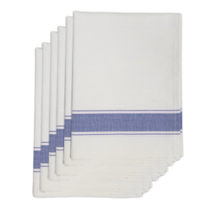 SET 6 STROFINACCI GRECALE 57X90 CM DIS. SPIGA COLORE BLU