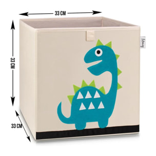 Boîte de rangement en tissu pour enfant "dinosaure diplodocus", compatible Ikea Kallax Lifeney