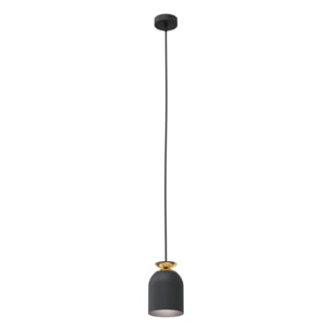 Lampada a sospensione Target in acciaio nero opaco e oro