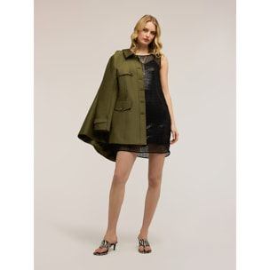 Motivi - Vestito corto in rete con paillettes - Nero