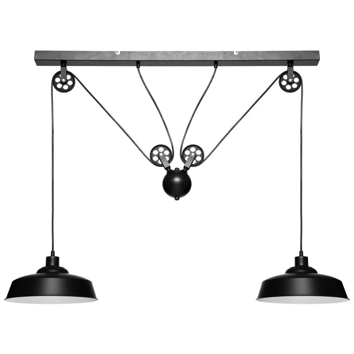 Suspension "Ezio" noire - métal H60 cm