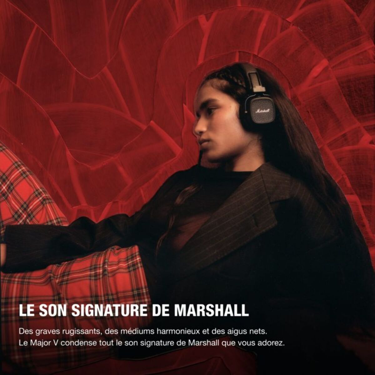 Casque MARSHALL Major V Noir - Bluetooth, autonomie 100h, pliable