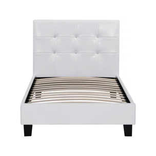 Lit simple en pvc "Julia" - 90 x 190 cm - Blanc
