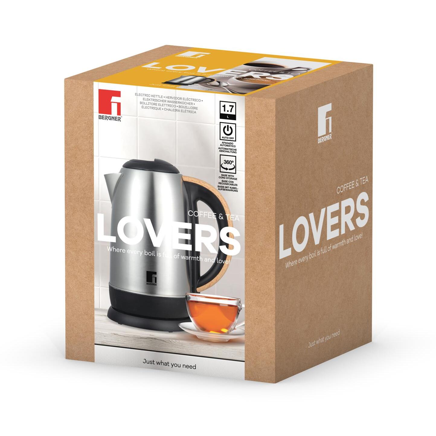 Hervidor Eléctrico de 1,7L 2200W en acero inoxidable