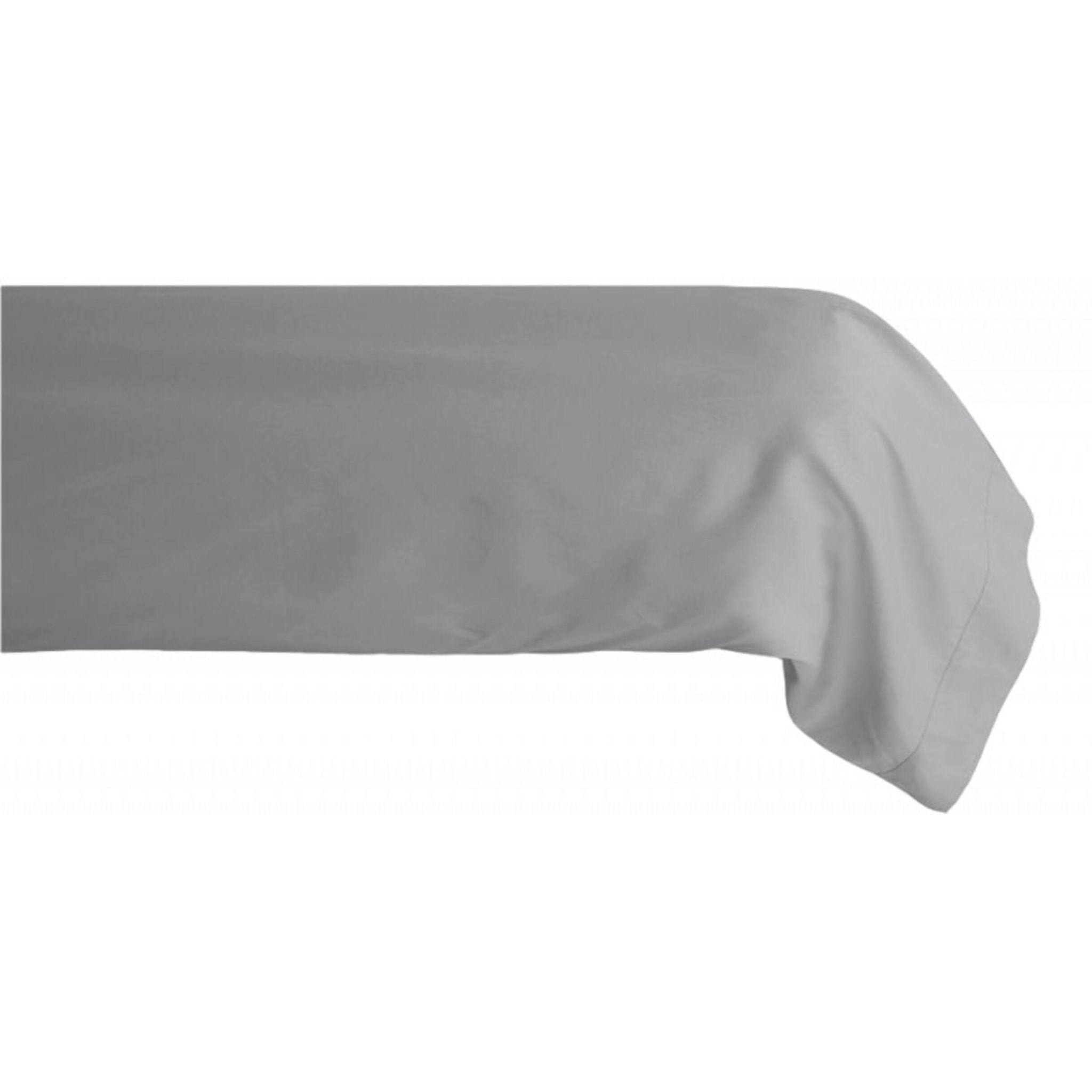 Taie de traversin percale pur coton peigné longues fibres 80 fils/cm² Vent du sud - Acier - 43 x 195 cm