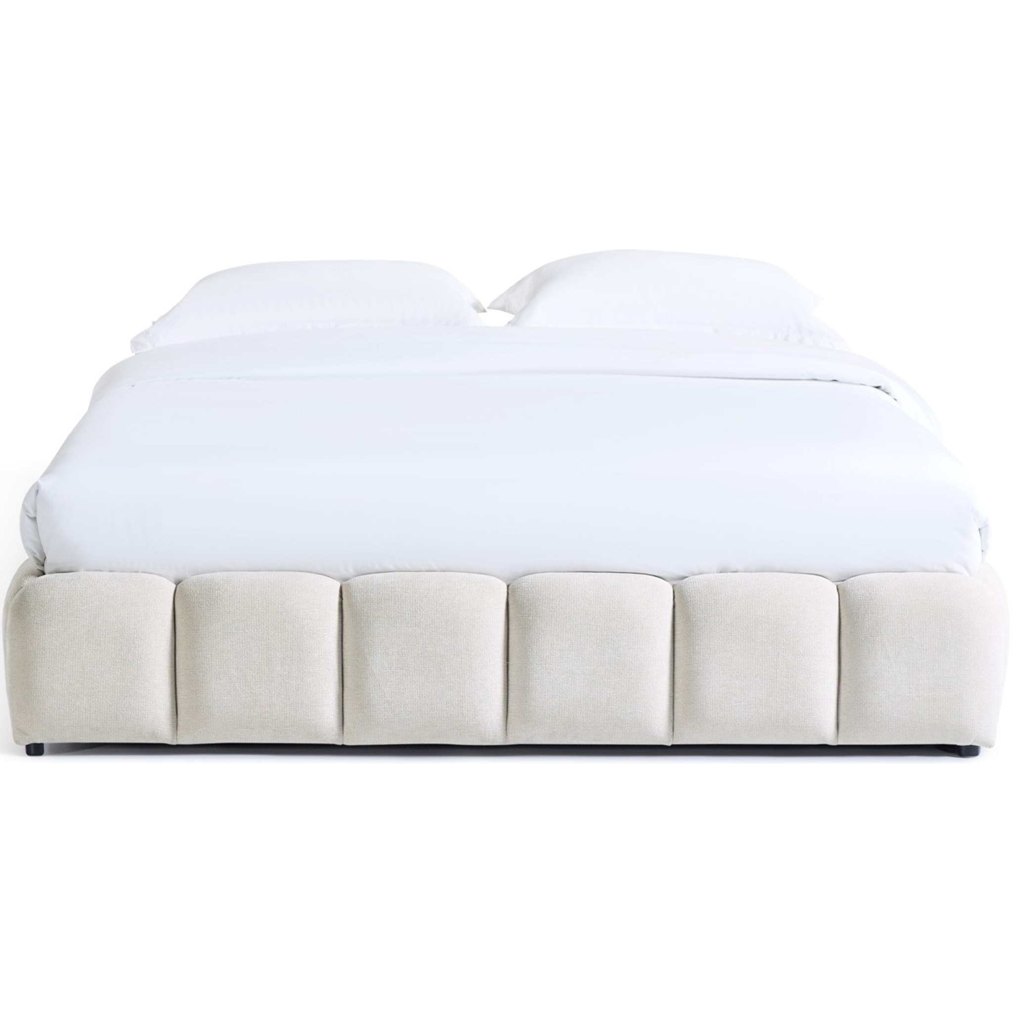Lit coffre adulte en tissu chenille - NILSA