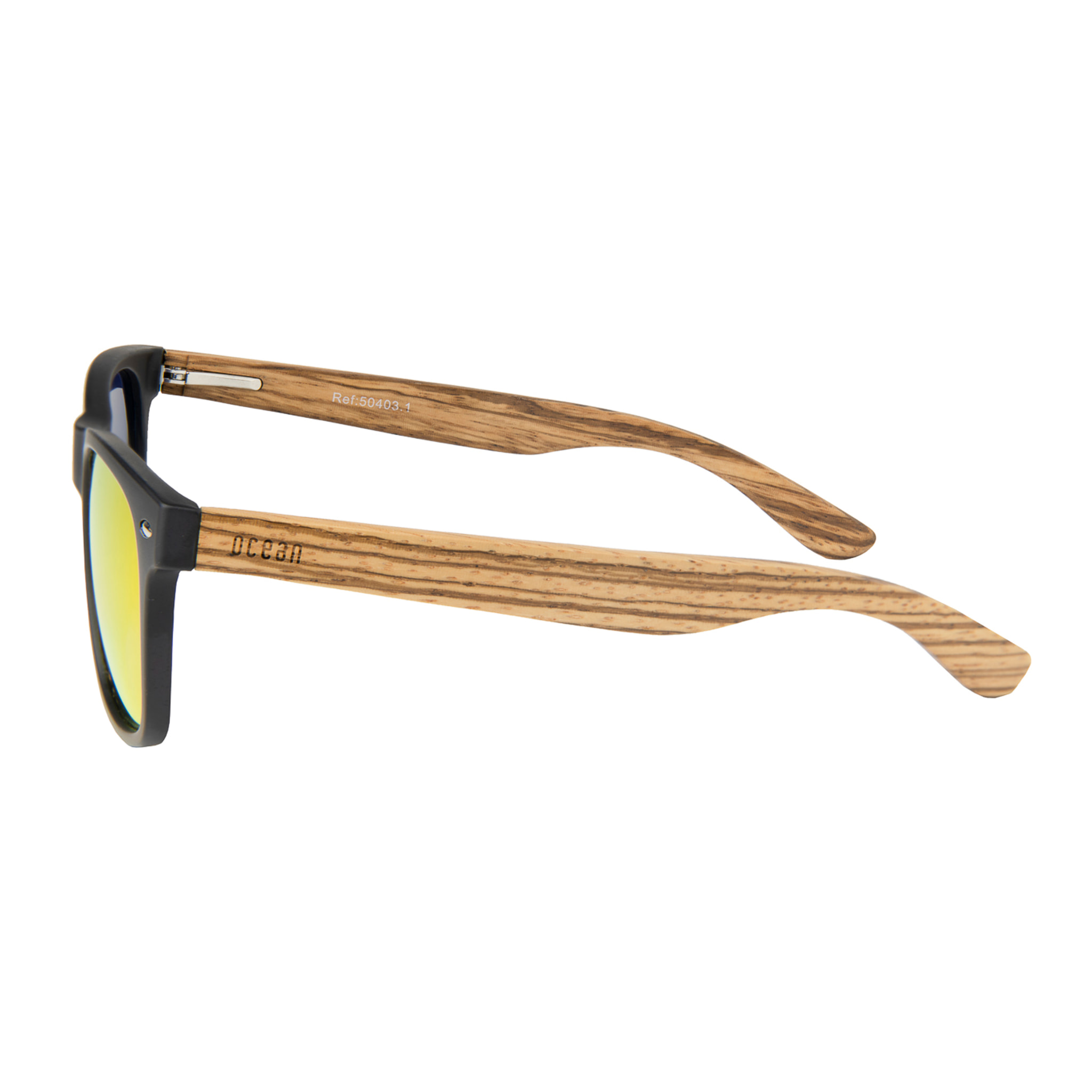 Gafas de sol OCEAN BEACH WOOD - De madera negro con patillas marrón y / Revo roja