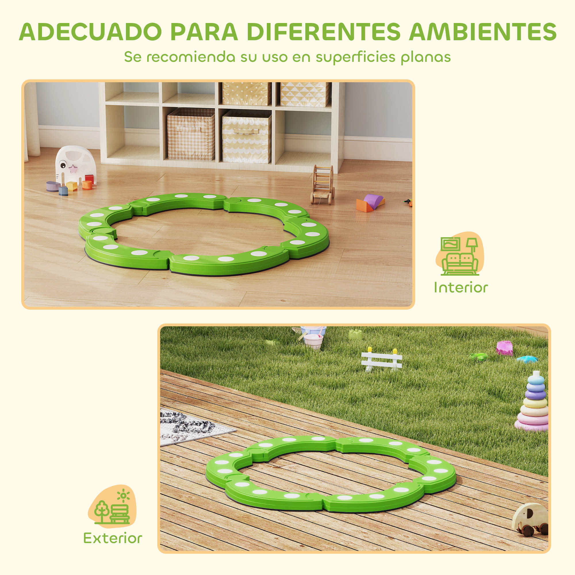 Tabla de Equilibrio para Niños de +3 Años con 6 Piedras de Equilibrio Puntos Táctiles Barra de Equilibrio para Niños para Entrenamiento de Equilibrio en Interiores y Exteriores Verde