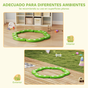 Tabla de Equilibrio para Niños de +3 Años con 6 Piedras de Equilibrio Puntos Táctiles Barra de Equilibrio para Niños para Entrenamiento de Equilibrio en Interiores y Exteriores Verde