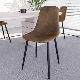 Set Di 4 Sedie In Ecopelle Per Sala Da Pranzo Ufficio Con Gambe In Metallo Stile Vintage Scandinavo Comoda Seduta Per Soggiorno Sala Riunione Marrone