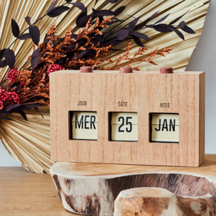 Calendrier Flip Flap Deco Effet Bois