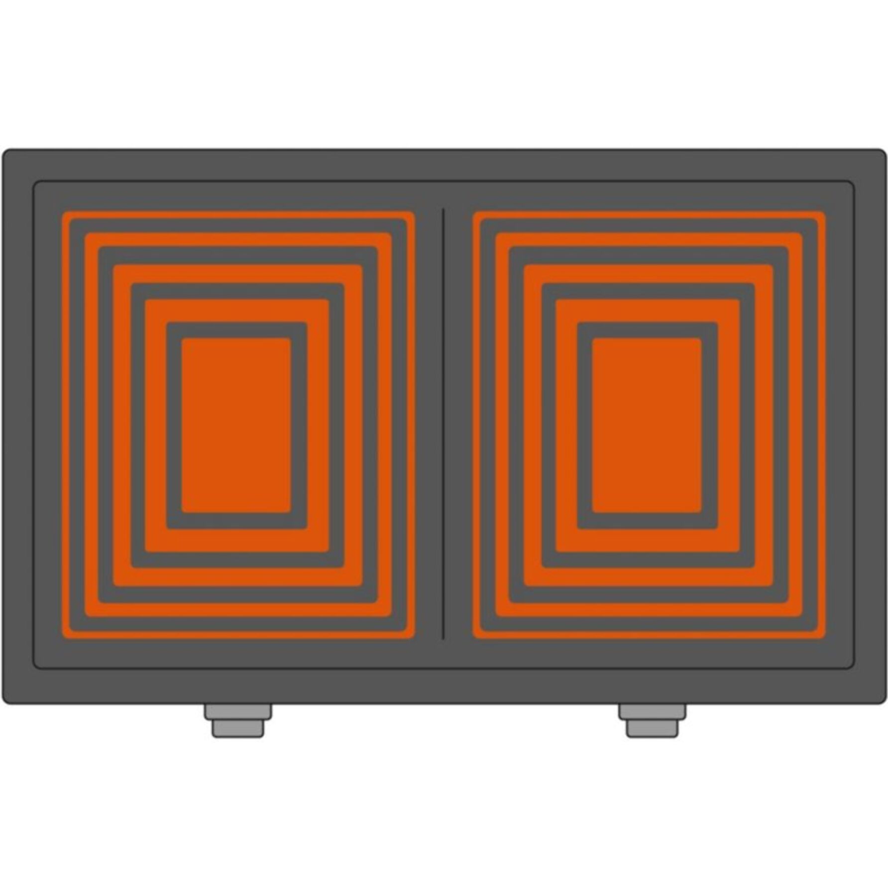 Plancha électrique RIVIERA ET BAR QPL530 réversible à poser, 45.5x28.5 cm