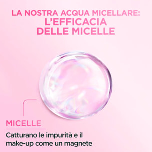 2x Acqua Micellare Ipoallergenica per Pelli Sensibili SkinActive Tutto in 1 Detergente Idratante Struccante Senza Risciacquo per Viso Occhi Labbra - 2 Flaconi da 400ml