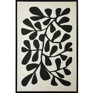 Cuadro Linen lino impresión 3D beige-negro 72x52x4 cm