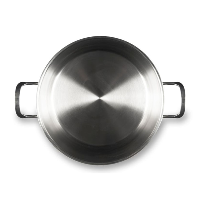 Marmite 24 cm à deux poignées Excelsa – Jazz Cook, Acier Argenté