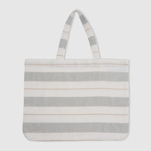 Pack bolso + toalla pareo algodón raya zenia ocre