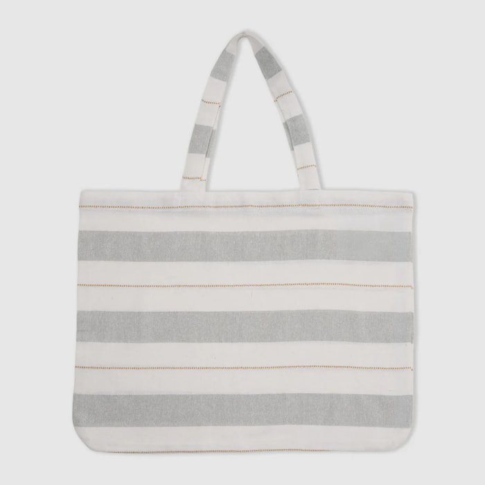 Pack bolso + toalla pareo algodón raya zenia ocre
