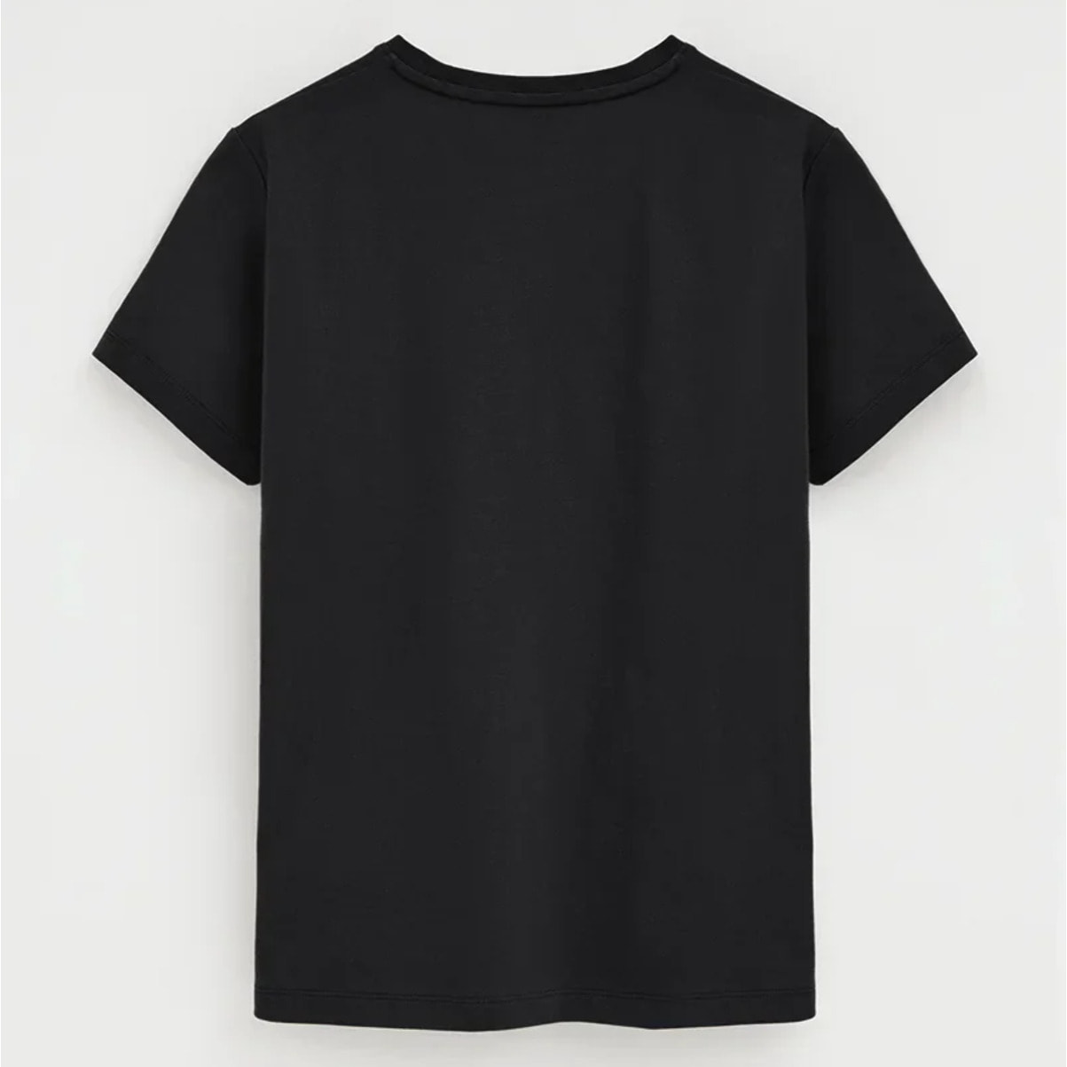 Camiseta negra de manga corta y cuello redondo con bordado Rigby Go