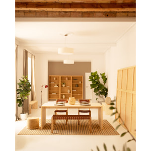 Mesa de comedor de madera maciza en tono natural de varias medidas