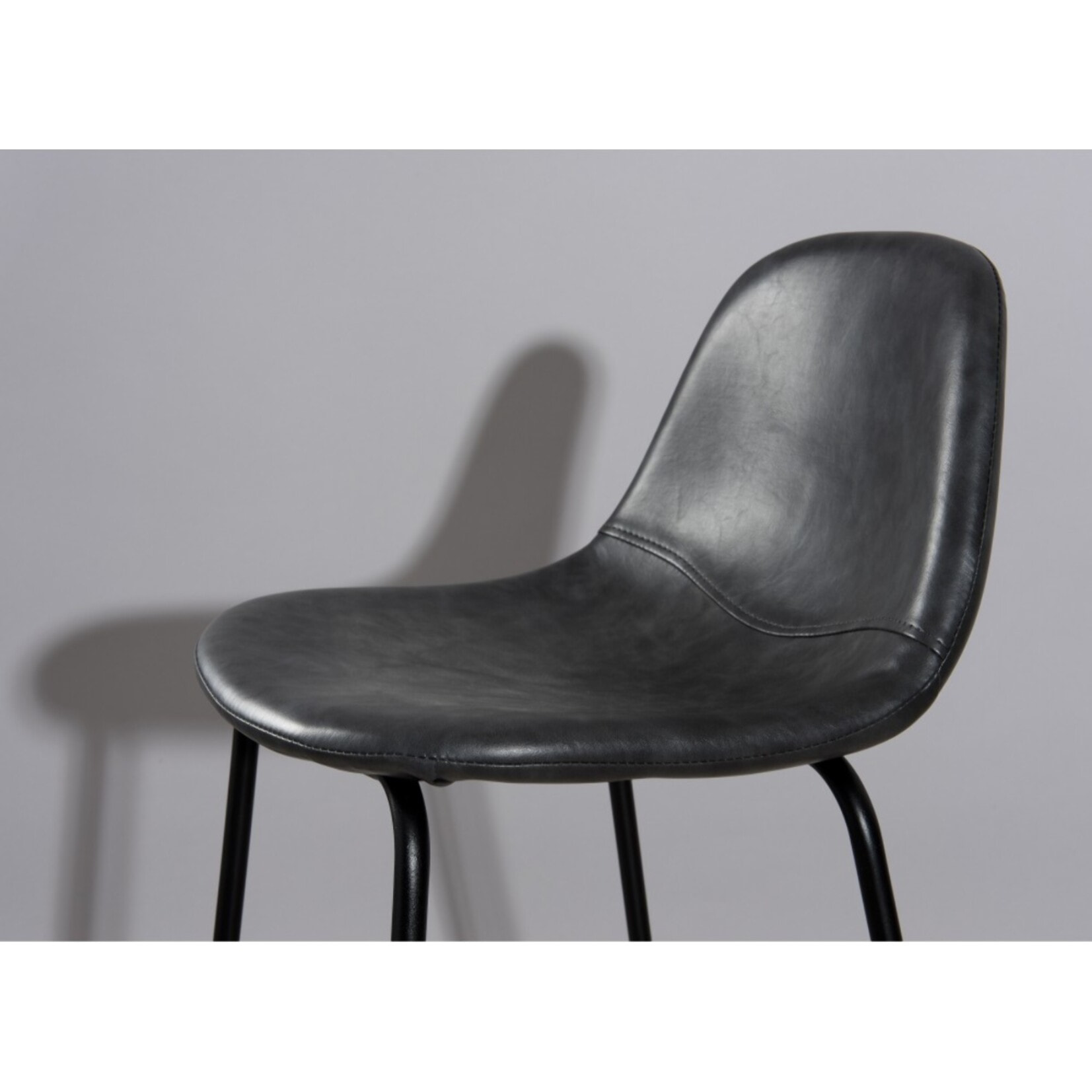 TOM - Lot de 2 tabourets de bar John anthracite hauteur d'assise 65cm