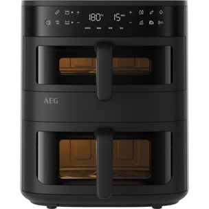 AEG Freidora de aire Dual con doble cajón independiente, 11 litros y 8 programas AAFD11B