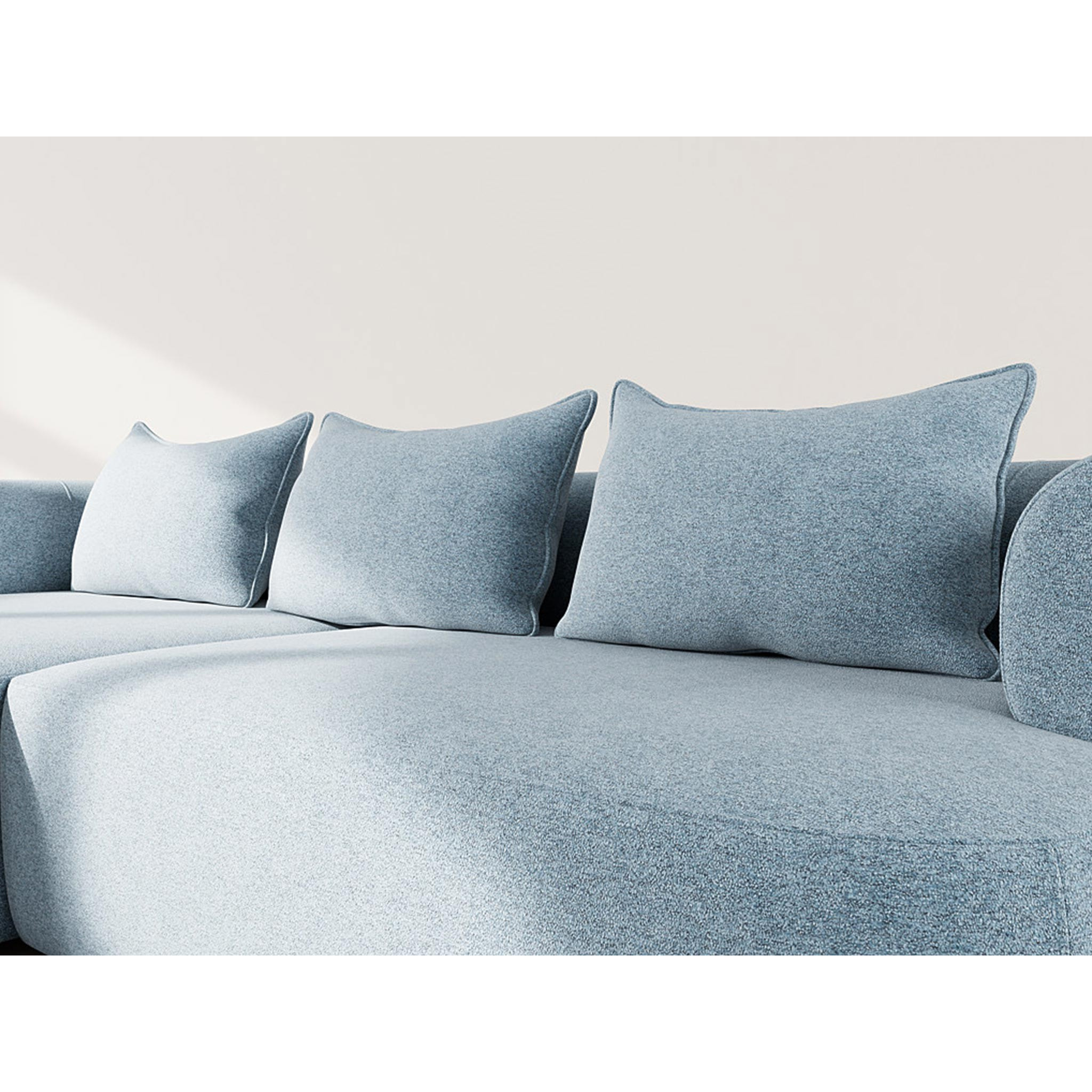 Angela - canapé d'angle gauche 4 places en velours texturé - Bleu