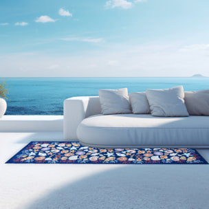 TAPPETO DA CUCINA DIS.CONCHIGLIE COL.BLU NOTTE 57X115 CM CON ANTISCIVOLO