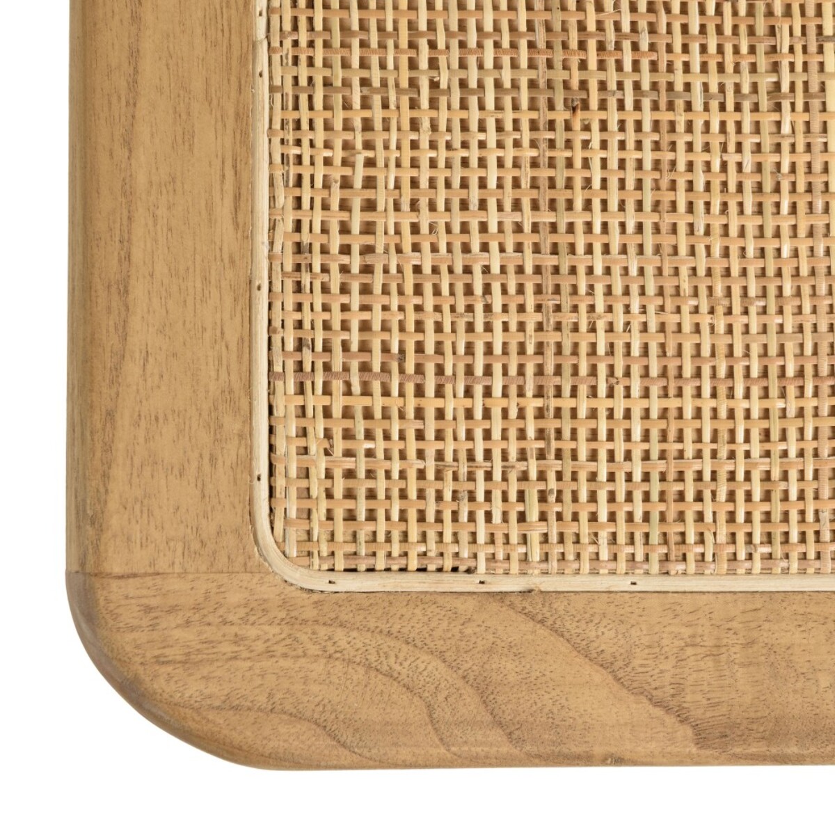 AMY - Banc 1 place en bois de mindi et rotin naturel AMY