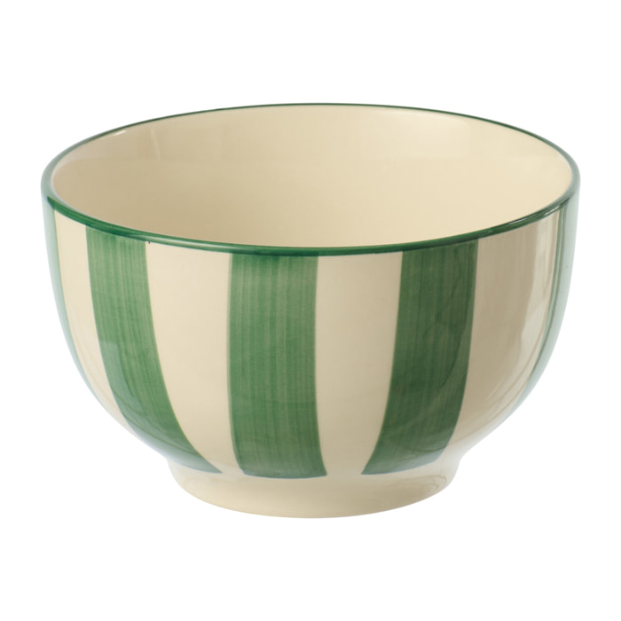 J-Line Bol Ligné - céramique - vert/blanc - 6 pièces