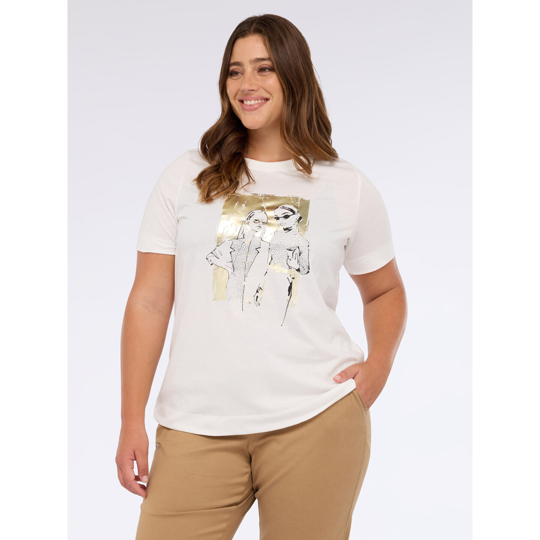 Fiorella Rubino - T-shirt in jersey con stampa - Bianco
